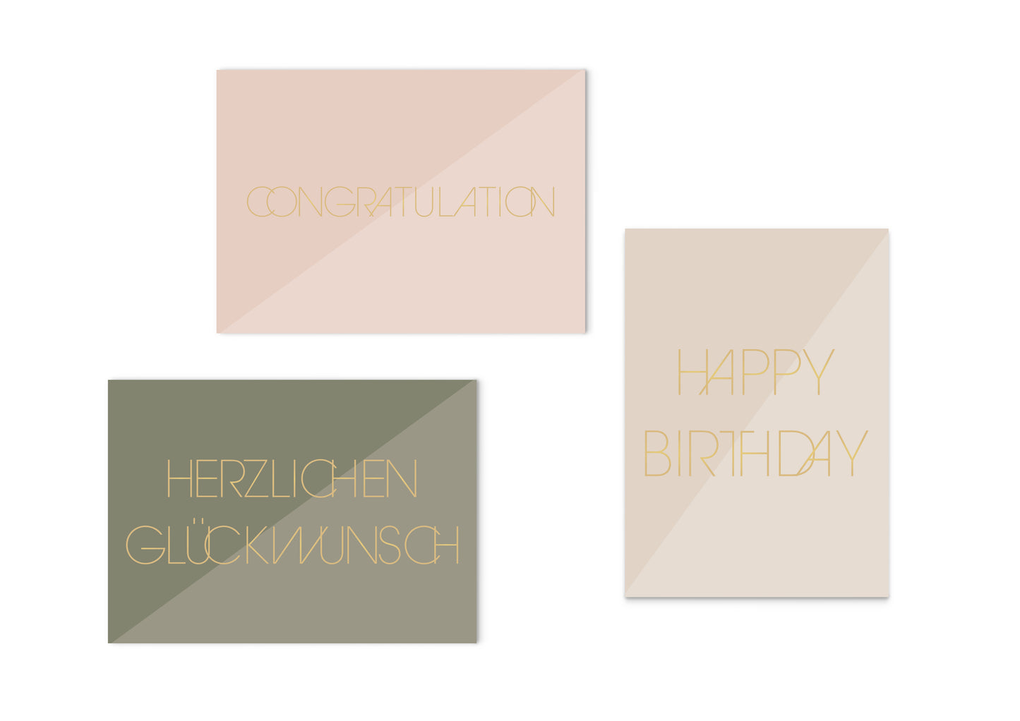 Karte HERZLICHEN GLÜCKWUNSCH khaki-gold