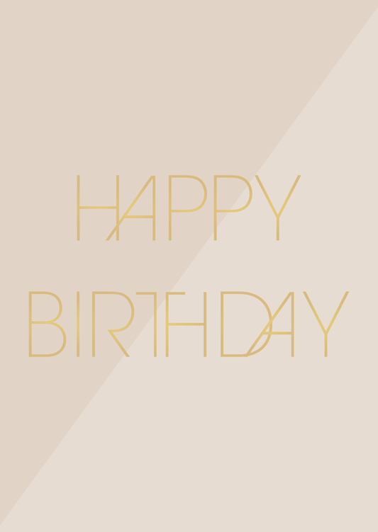 Karte HAPPY BIRTHDAY nude-gold