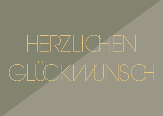 Karte HERZLICHEN GLÜCKWUNSCH khaki-gold
