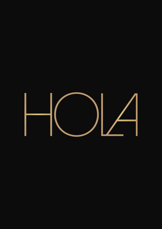 Karte HOLA schwarz-gold